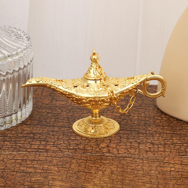 Kezdőlap Bútorok Aladdin varázslámpa új extra kicsi 12*6.8 fém kívánságlámpa művészeti díszek retró_voghion.com