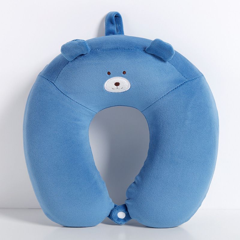 Animal Head Memory Foam Pillow - Ergonomic Cervical Support For Car/Travel, Spandex Cover_voghion.com