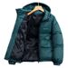 Giacca invernale con cappuccio da uomo - Cappotto in pile caldo e spesso per ragazzi, alla moda e casual (nero/verde)_voghion.com