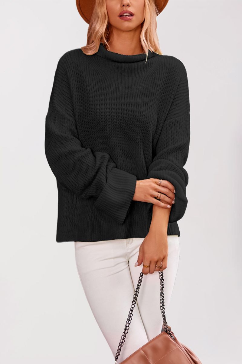 Maglione pullover alla moda da donna con scollo a V_voghion.com