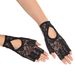 Gants noirs sans doigts pour femmes, style coréen, à revers et lacets, protection solaire d'été polyvalents_voghion.com