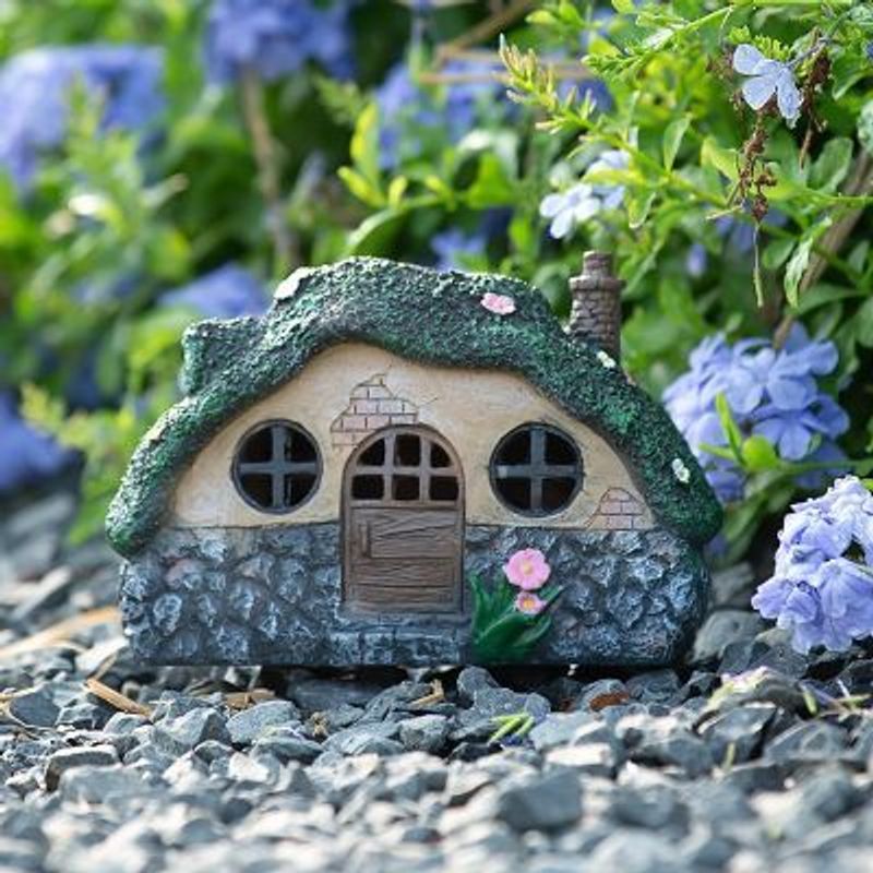 Solar Decorative Hobbit House Cute Design Garden Decoration Landscaping Balcony Landscape Light Gift_voghion.com