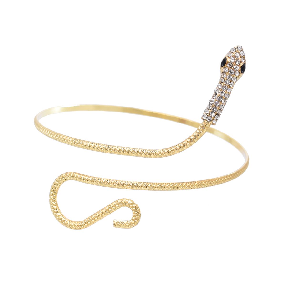 Hot Selling Rhinestone Bracelet Personality Exaggerated Wrap Snake Arm Ring Irregular Adjustable Metal Jewelry For Women_voghion.com