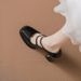 JK Academy, scarpe con tacco alto nere impermeabili con gonna e cinturino, comode Mary Jane con strass, stile francese_voghion.com