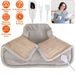 22.4x16.3in Large Weighted Heating Pad For Neck And Shoulders Electric Fast Heating Mat Neck Wrap Cushion Pain Relief With 6 Temperature Settings 4_voghion.com