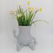 Edgy Modern Middle Finger Planter - Smiling Face Succulent Pot For Courtyard & Handicraft Decor
_voghion.com