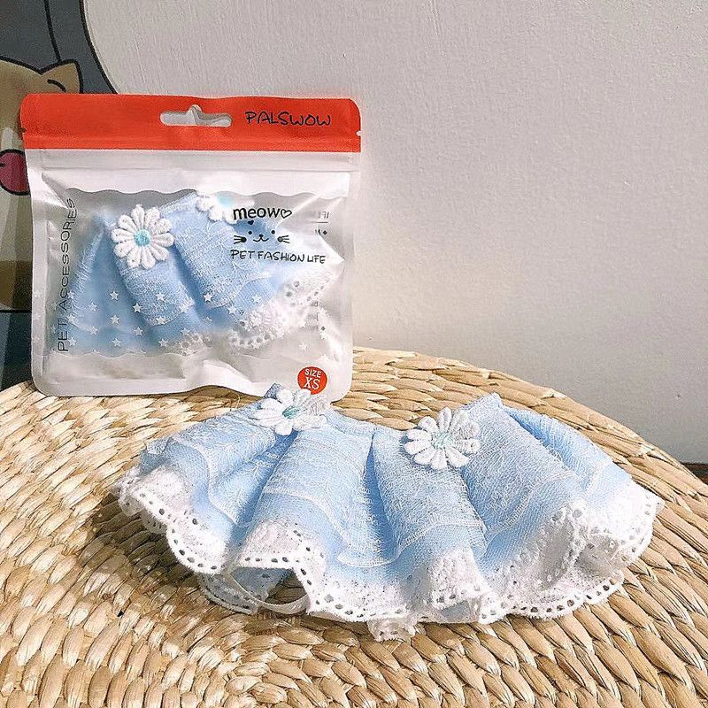 Discounted pet lace drool dog scarf, cat triangle scarf DIY_voghion.com