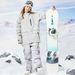 Traje de esquí unisex: conjunto de snowboard resistente al viento, impermeable y transpirable (hombre y mujer)_voghion.com