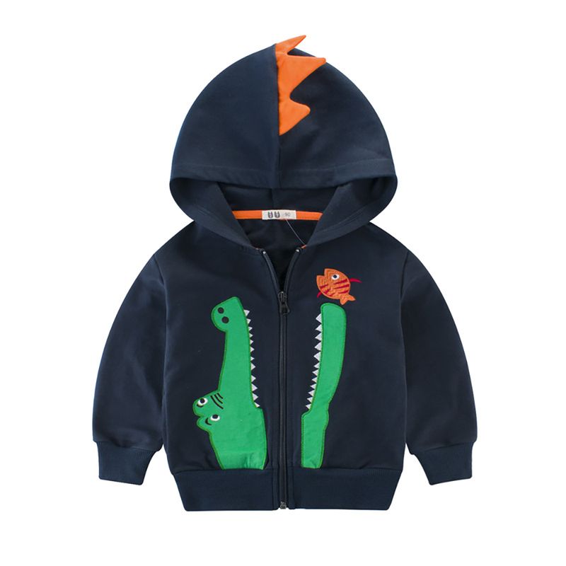 Baby Boys 2024 New Autumn Jacket Little Fish Crocodile Baby Sweatshirt Cardigan_voghion.com