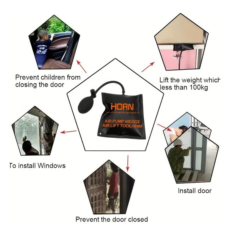 Air Pump Wedges Inflatable Airbag For Door Windows Car Powerful Installation Alignment Repair Tool Door Window Installation_voghion.com