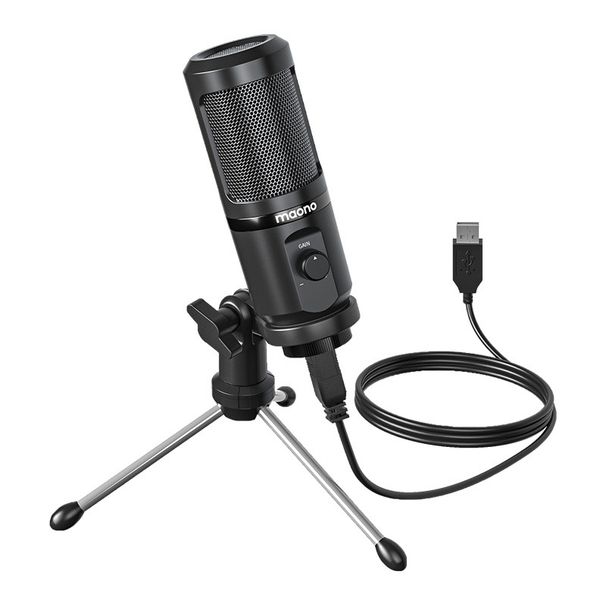 maono PM461 Upgraded USB Microphone - HiFi Sound with Adjustable Gain and Sturdy Metal Base for Live Streaming and Recording_voghion.com