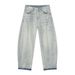 Jeans dritti a gamba larga, modello patchwork destrutturato, colore azzurro chiaro, da uomo, MTLCLOTHES, con design unico_voghion.com