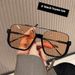 Large square frame black sunglasses female summer sun glasses sunshade glasses advanced sense of street shooting tide with male_voghion.com