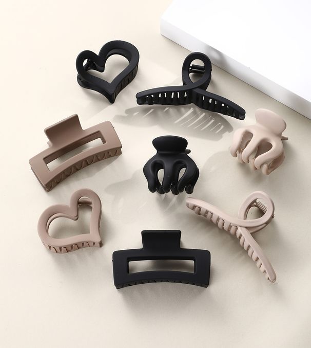 Multi-Style Claw Clip Set - Large Matte Back-of-Head Shower Updo Clips - Simple Elegant Shark Clip Collection_voghion.com