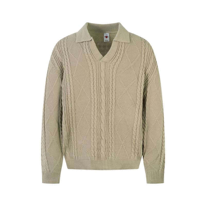Maglione retrò in maglia - Pullover oversize da strada con colletto classico_voghion.com