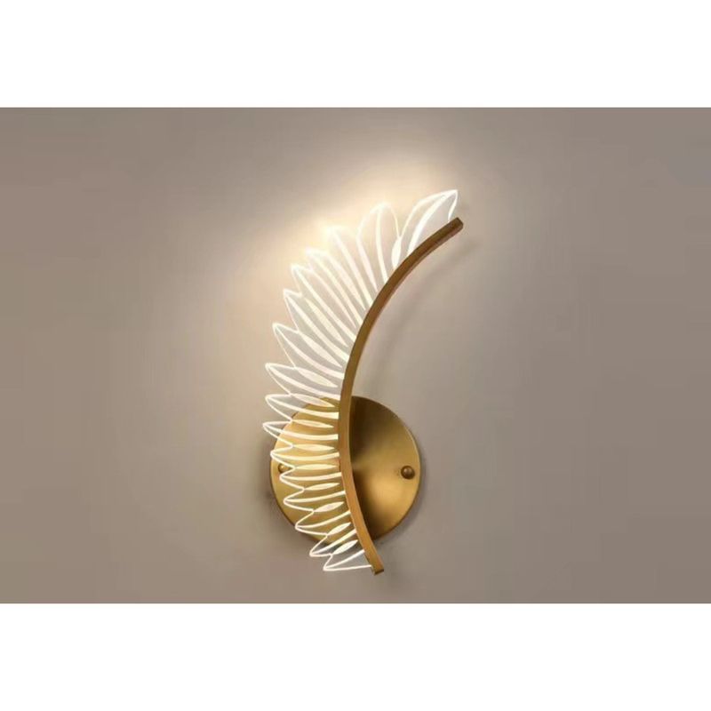 Kokosnoss Leaf Nordic Creative Luxury Living Sall LED Light TV Hannergrond Mauer Hotel Ausstellung Hall Schlofkummer Bedhead_voghion.com