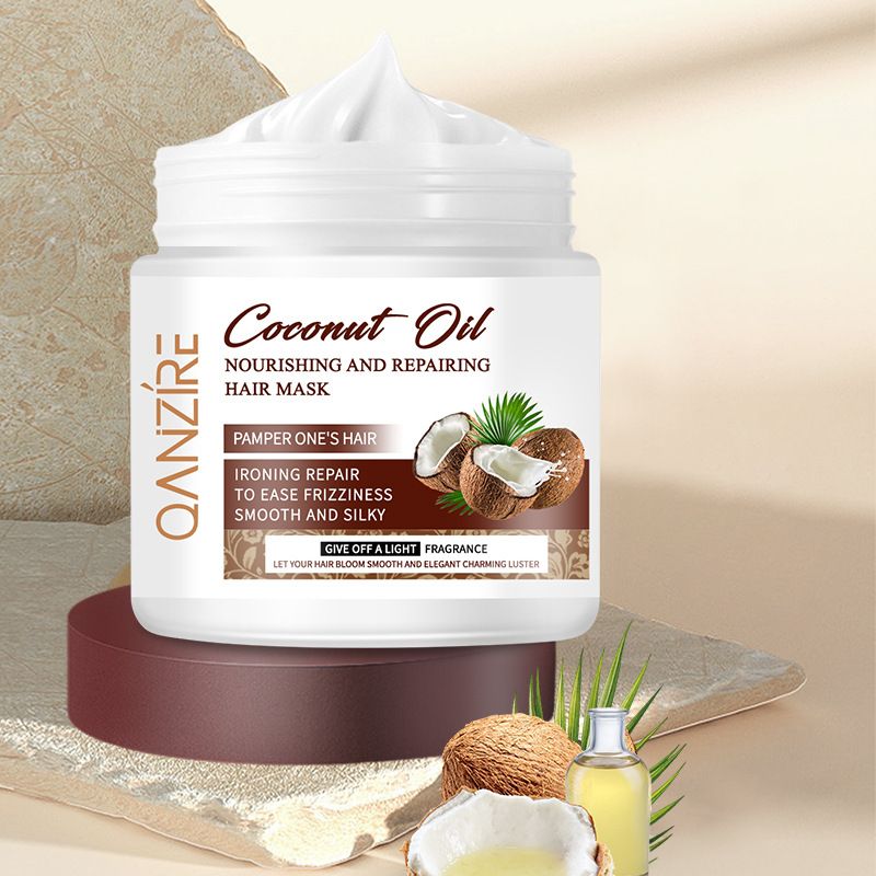 Hidratantna i hranjiva maska ​​za kosu od kokosa Mekani regenerator za kosu Obrnuti film Frizzy Baked Oil Cream_voghion.com