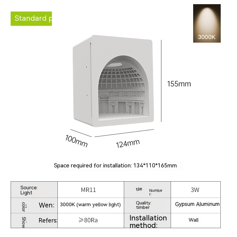 Panteona sienas lampa, kas iebūvēta koridorā, kāpņu telpas lampa, viesistabas ģipša lampa, kas iebūvēta nakts lampā, naktsmītne pie ģimenes_voghion.com