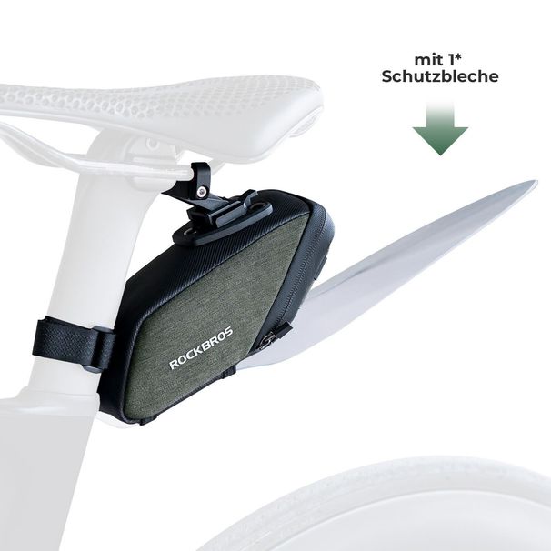 Sacoche de selle de vélo ROCKBROS avec garde-boue en PVC Sacoche de vélo VTT Vert foncé_voghion.com