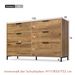 (=834445AAD) Kommode, Credenza Mit 6 Schubladen, 120 X 40 X 76 Cm In Dunkle Eiche, Credenza Highboard Für Schlafzimmer & Alle Wohnräume_voghion.com