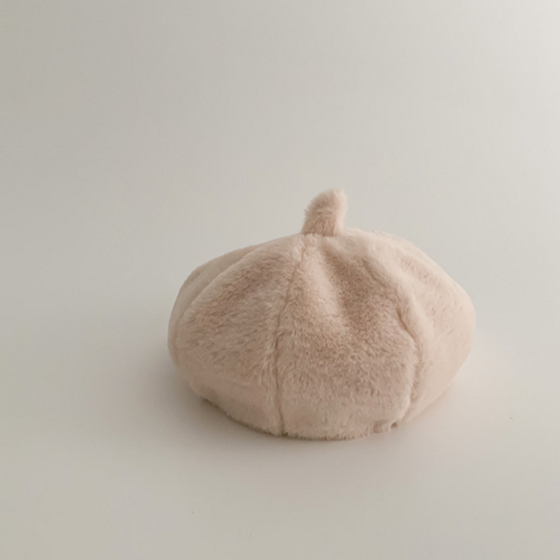 Kids'hats Imitation rabbit fur leopard print beret hat for children_voghion.com