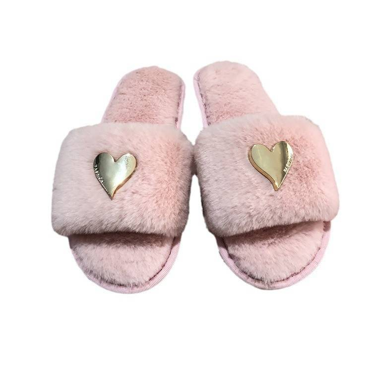 New Heart-shaped High-end Autumn And Winter Women's Woolen Slippers 25_voghion.com