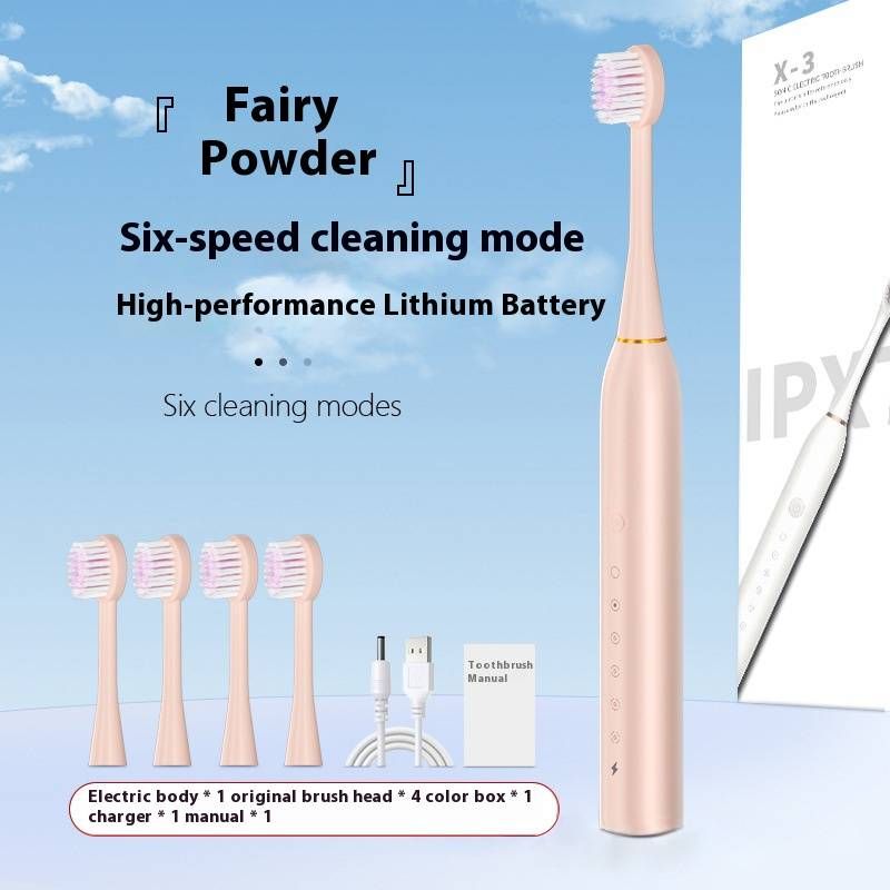 Ultra-Sonic Electric Toothbrush – 5 Modes, 50-Day Battery, Soft Bristles, Quiet (36dB), UV-Coated, Includes 3/8 Brush Heads_voghion.com