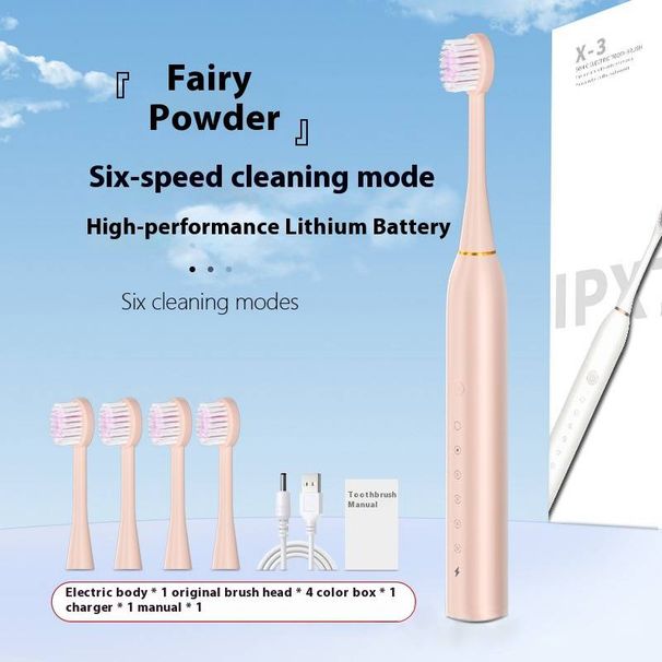 Ultra-Sonic Electric Toothbrush – 5 Modes, 50-Day Battery, Soft Bristles, Quiet (36dB), UV-Coated, Includes 3/8 Brush Heads_voghion.com