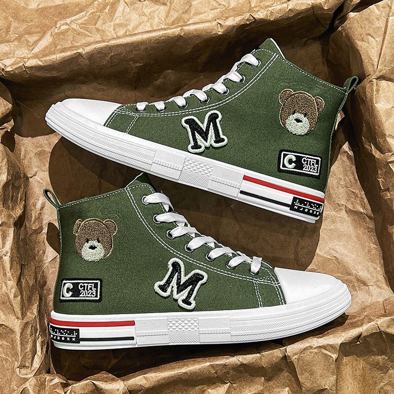 Men's Shoes Summer Breathable Fashion Brand High Top Canvas Shoes Men's 2024 New Youth Student Leisure Sports Shoes_voghion.com