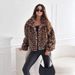 K Fashionable Personality New Furry Leopard Pattern Collarless Short Coat_voghion.com