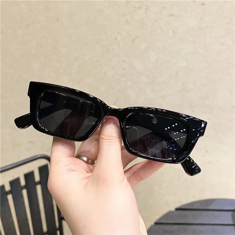 Klasyczne Vintage kwadratowe okulary przeciwsłoneczne damskie ponadgabarytowe okulary przeciwsłoneczne kobieta mężczyźni Retro czarne okulary przeciwsłoneczne odcienie gogle kierowcy_voghion.com