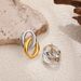 Fashion Simple Personality Earrings Stainless Steel Plated And Silver Two Color O Shaped Double Ring Buckle Earrings_voghion.com