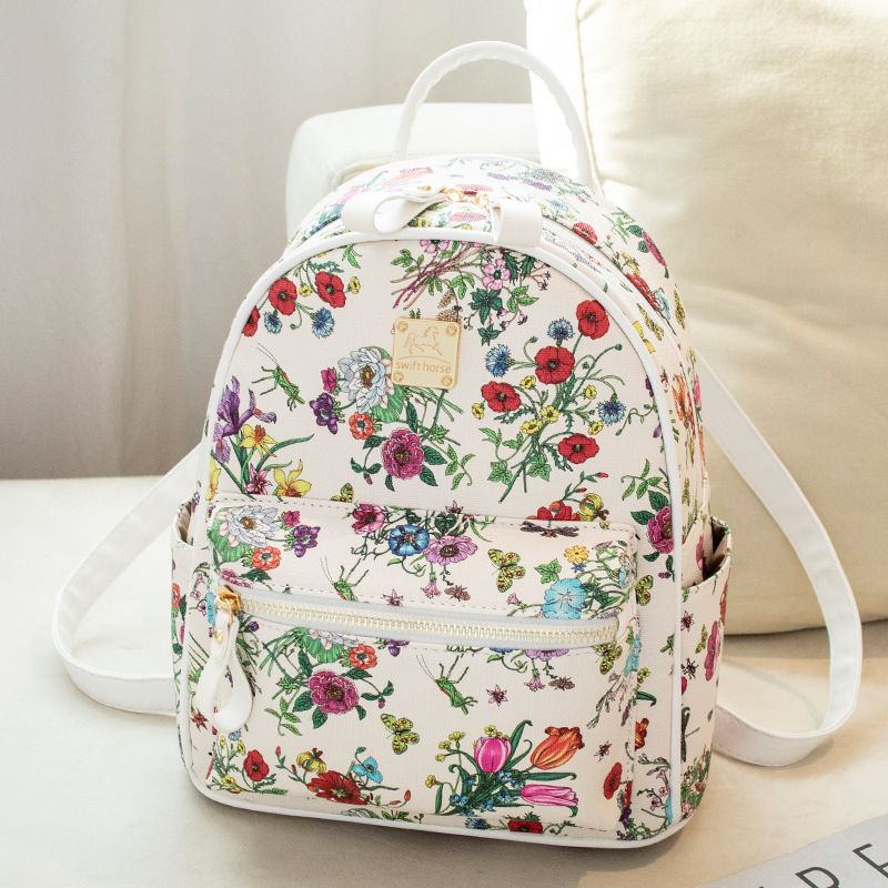 2023 nouvelle impression de mode européenne et américaine voyage petit sac à dos en cuir PU grande capacité cartable_voghion.com