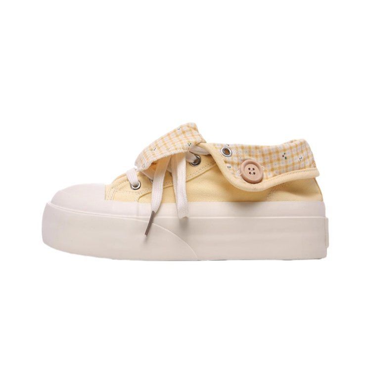 Versatile White Sneakers Chunky Sole Shoes_voghion.com