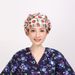 Pure Cotton Hat Female Doctor Dental Oral Nurse Hat Long Hair Wrapped Headscarf Printed Puff Hat Female Oil Fume Kitchen_voghion.com