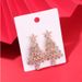 Christmas Tree Dangle Earrings, Gold Plated Crystal Star Christmas Earrings, Festive Holiday Jewelry For Women, Sparkling Xmas Party Gift_voghion.com