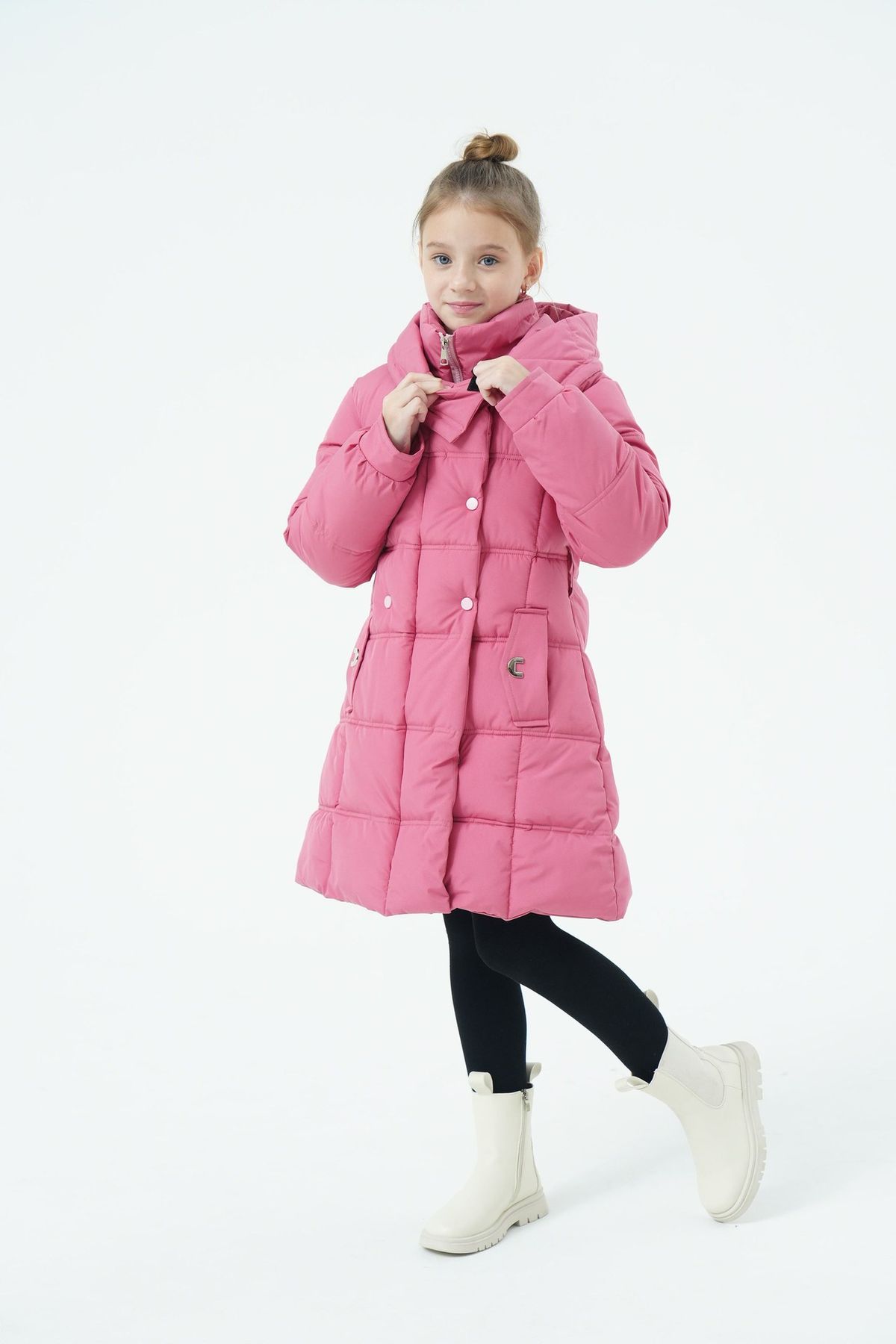 Cappotto invernale alla moda per bambine (8+ anni) – Piumino spesso con collo in pelliccia staccabile_voghion.com