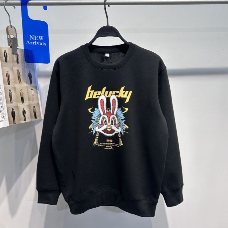 Herrkläder Herr tidiga våren Year of the Rabbit Plus sammetsrunda tröja Mode Förtjockad tröja Tröja Par Tröja Herr B1dcc1299_voghion.com