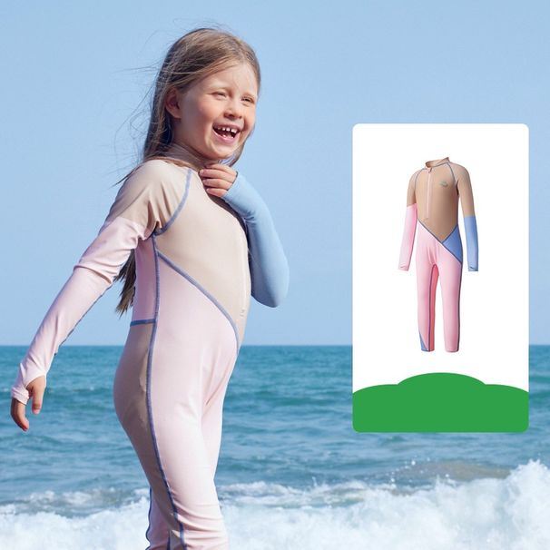 "Kids UPF 50+ Long Sleeve Rash Guard Swimwear – Chlorine-Resistant, Anti-Bacterial & UV Protection, One-Piece Swimsuit For Boys Girls_voghion.com