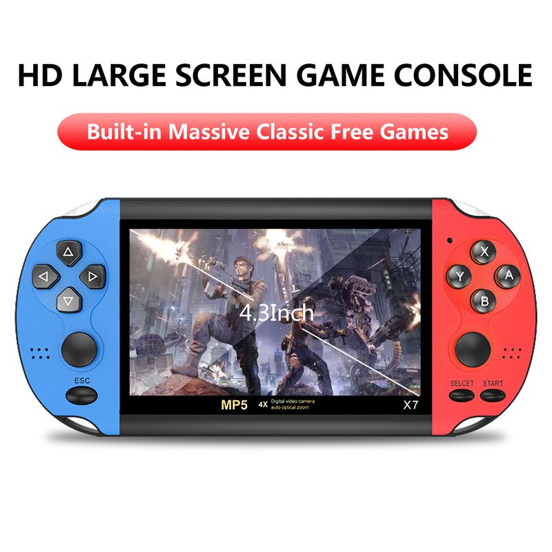X7/X12 Plus Handheld Game Console 4.3/5.1/7.1 Inch HD Screen Portable Audio Video Player Classic Play Built-in10000+ Free Games_voghion.com