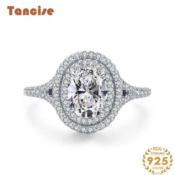 Tancise Klasik Zirkon Gümüş Yüzük Bayan Takı Düğün Promise Parti Hediye_voghion.com