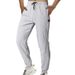 Men’s Essential Joggers – Slim-Fit Casual Sweatpants (Black/Light Gray, S-3XL, 100% Polyester, 280GSM)_voghion.com
