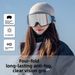 Magnetic Flip Cover Ski Men, Double Layer Anti-Fog Snow Goggles, UV Protection, Dustproof Mountaineering Goggles For_voghion.com