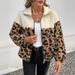 Women's Faux Fur Leopard Print Coat - Oversized Winter Jacket With Stand Collar For Bold Style (Beige, S-XL)_voghion.com