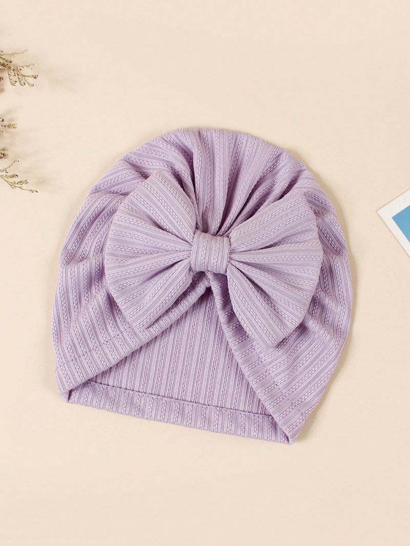 Conjunto de 1 gorro con lazo de color caramelo, suave y transpirable, ideal para recién nacidos de 0 a 2 años._voghion.com