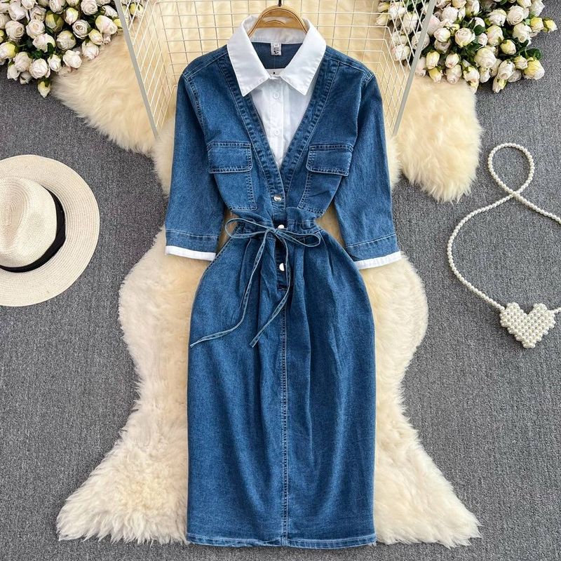 Women's Clothing Spring And Autumn New The Mid Length Shirt Dress_voghion.com