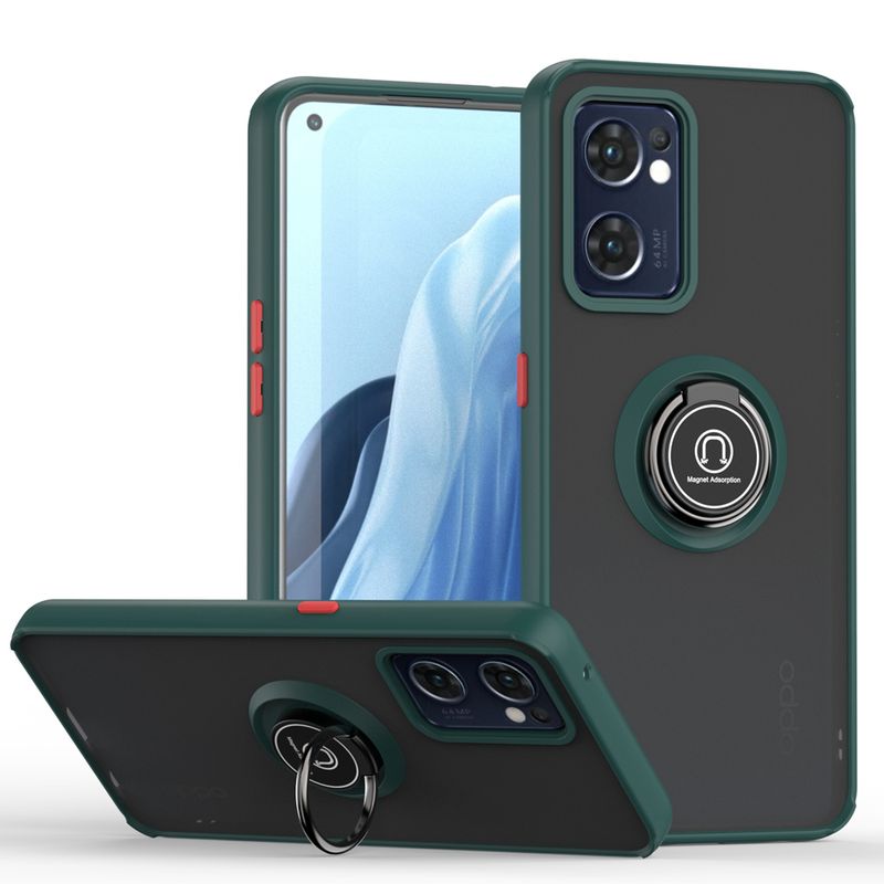 KEYSION Matte Case for OPPO Reno7 5G 7 Z 5 Lite 5F 4 Pro Transparent Ring Shockproof Phone Cover for OPPO A52 A72 A92 A5_voghion.com