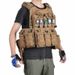 Chaleco táctico ligero MOLLE: multiusos para airsoft y seguridad, con malla transpirable y tejido impermeable | Ajuste ajustable (bronceado/)_voghion.com