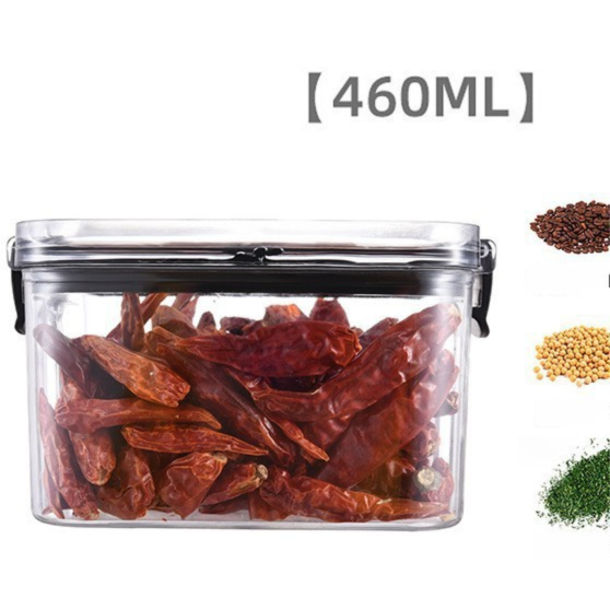 Barattolo di plastica trasparente per alimenti, quadrato, spesso, con coperchio, per cereali e cereali_voghion.com