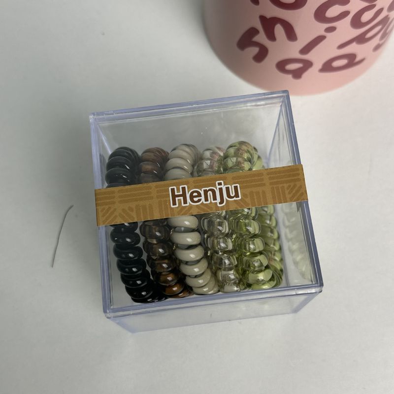 Five-piece simple gradient milk coffee series telephone line hair band versatile texture high elastic seamless rubber band hair rope headdress_voghion.com